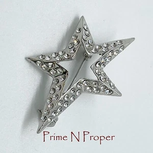 RARE...Vintage Thierry Mugler Angel Early 2000s Star Rhinestone Brooch Lapel Pin - Picture 1 of 3