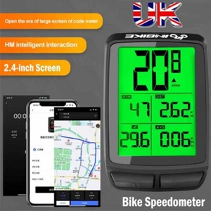 Wireless Bike Computer MPH Speedometer Speedo Bicycle Odometer LCD Waterproof-UK - Picture 1 of 15
