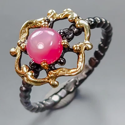 Gift Handmade Ruby Ring 925 Sterling Silver Size 7.5 /R436862 - Image 1 of 4