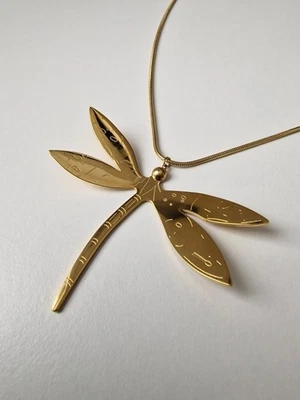 Halskette gold großer Anhänger Libelle - Bild 1 von 4