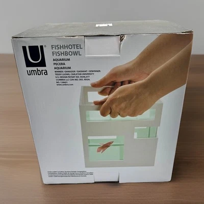 Umbra FishHotel Stackable Fish Bowl Aquarium Tank w/ Aqueon Heater & Decor - Image 1 of 4