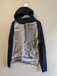 Sudadera con Capucha Nike Mediana Swoosh Gris Negro Color Bloque Atlético Sobre Teñida  - Imagen 1 de 9