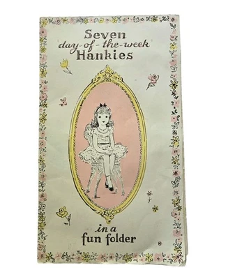 Lenços infantis vintage 7 dias da semana em pasta LEIA - Imagem 1 de 4