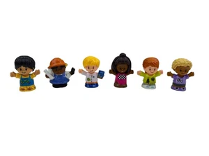 Fisher Price Little People Figuren Konvolut 3 Mädchen 3 Jungen Gärtner Bau Bus - Bild 1 von 3
