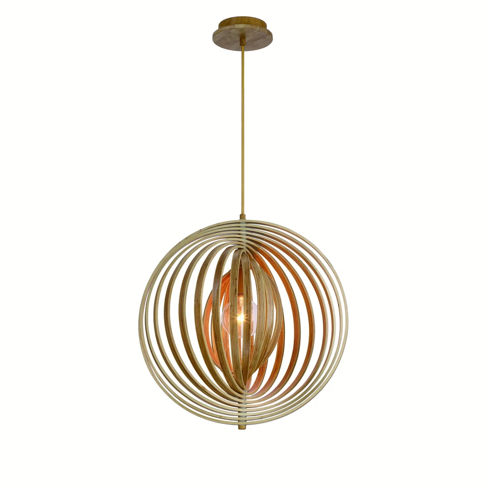 Wood One Light Pendant from the Abruzzo Collection - Image 1 of 1