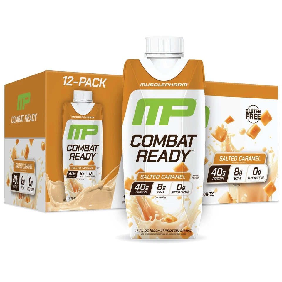 Batidos altos en proteínas MusclePharm Combat Ready listos para beber 40 g de proteína 8 g aC... Foto 1 de 4