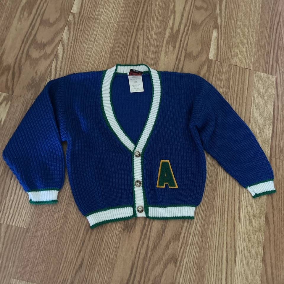 Suéter Goodlad Vintage Universitario “A” Talla 4 Azul Verde Foto 1 de 3