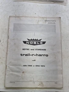 NOBLE ROYAL and STANDARD trail-r-harro Coil Times / Spike Teeth Operators Manual - Picture 1 of 3