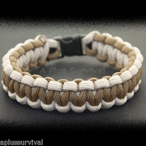 Brazalete de supervivencia con cuerda Paracord marrón arena y coyote Desert - Hecho en EE. UU. - Imagen 1 de 2