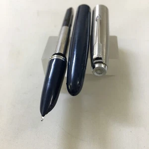 Parker 21 steel Dark blue FP Steel Medium Mint USA - Picture 1 of 2