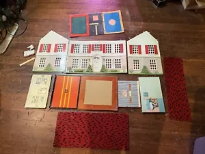 vintage tin litho doll house, 2 story colonial, large, Marx - Picture 1 of 20
