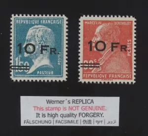 FALSIFICACIÓN - Réplica de Werner del Correo Aéreo de Francia 1928 AMBOS VALORES - Imagen 1 de 1