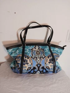HALE BOB ANTHROPOLOGIE Paisley Print Tote Bag Satin-Like Print Weekender Boho - Picture 1 of 11