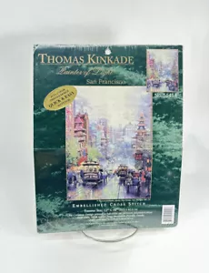 Vintage Thomas Kinkade Embellished Cross Stitch Kit San Francisco 12” x 16” —A3 - Picture 1 of 2
