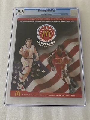 Programa de baloncesto MCDONALDS 2003 All American High School Lebron James CGC 9,6 Foto 1 de 2