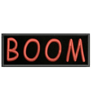 Boom Patch 4" Embroidered Iron-On Applique Geeks Gamers Superhero - Picture 1 of 12