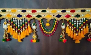 Cuentas de plástico hechas a mano puerta colgante/bandarwal/Toran para puerta (tamaño 37" pulgadas) KU - Imagen 1 de 3