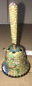 Cloisonne Bell Vintage - Enamel On Brass- 11cm H X 5.5cm W Bell 4 Cm H See Pics - Picture 1 of 6