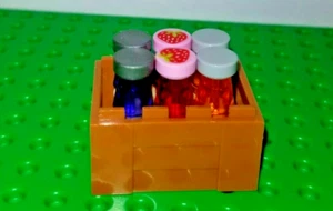 LEGO Soda Bottle CRATE Strawberry Grape Orange Minifigure FOOD Drinks Cute - Picture 1 of 1