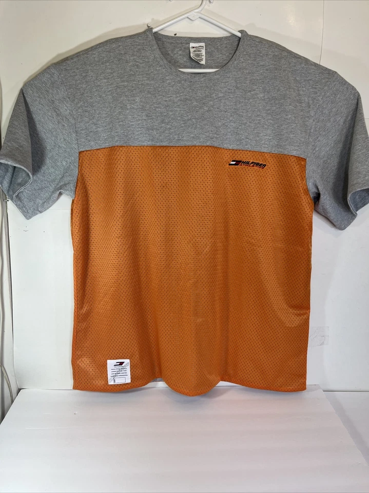 Camiseta Jersey De Colección Tommy Hilfiger Atletismo Para Hombres 2XL Malla Reversible Naranja Gris Foto 1 de 4