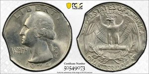 1974 P Quarter Dollar PCGS MS-63 Clipped Planchet - Picture 1 of 1