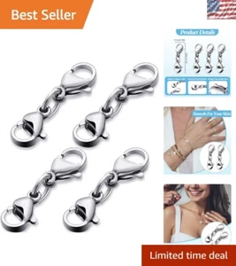 Prolunghe Bracciali Connettore Doppio Artiglio Acciaio Inox Lucido - Confezione da 4 - Foto 1 di 10