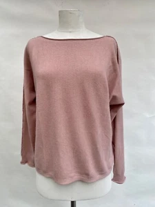 Caslon Knit Top Oversized Dusty Rose Boatneck Dolman Sleeves Inside Out Seams S - Picture 1 of 14