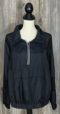 Fabletics Athletic Jacket Black, Full Zip, Mock Neck, Windbreaker, Reflective~L - Image 1 of 4