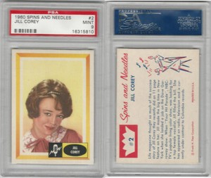 1960 Fleer, Spins and Needles, #2 Jill Corey, PSA 9 Mint