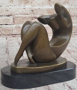 Captivating Bronze Statue: Abstract Female Artwork by Darvish Henry Moore Deal - Picture 1 of 10