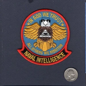 NAVAL INTELLIGENCE In God We Trust Others We Monitor US Navy Squadron Patch - Foto 1 di 1