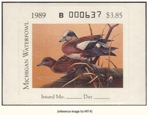 D2K Michigan Duck Stamp 1989 $3.85 - Picture 1 of 1