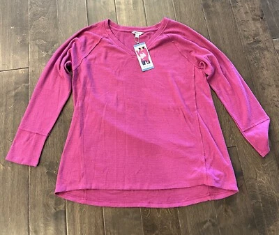 NUEVO Top Wildfox Haley Waffle Cepillado Para Mujer Grande Cuello en V Rosa Saúco Foto 1 de 4