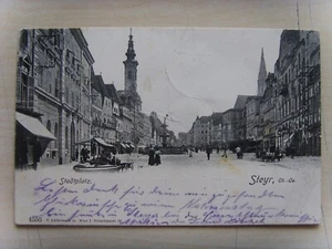 Oberösterreich Ansichtskarte Steyr Stadtplatz um 1908 - Picture 1 of 2