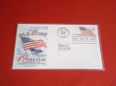 Scott# 1132  "Flag (49 Stars)"  FDC  Fleetwood Cachet-single stamp with selvedge - Image 1 of 2