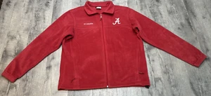 Columbia Alabama Crimson Tide Fleece Jacket Mens Large Red Zip Embroidered Logo - Picture 1 of 13