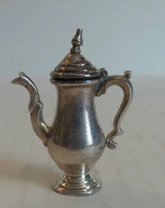 VINTAGE ENGLISH STERLING SILVER MINIATURE COFFEE POT, 20 GRAMS - Picture 1 of 7
