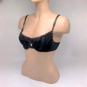 Women’s Playboy Black Suede Bra NWT - Picture 1 of 4