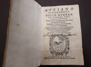 Appiano Alexandrino - Of the Roman Wars, so external... - Venice 1567 - Picture 1 of 12