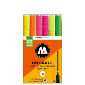 Juego de neón Molotow 127HS - 6 rotuladores de pintura acrílica - punta de 2 mm - Imagen 1 de 3