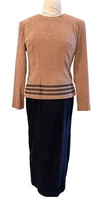 Vestido Positive Attitude Vintage Negro y Tostado Peplum Talla 6 Foto 1 de 4