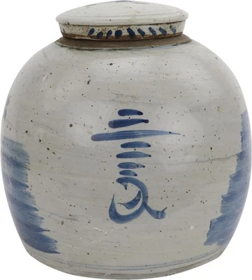 Vintage Ming Glas | blaue Vierjahreszeiten Pflanze | Keramik Dekor - Bild 1 von 4