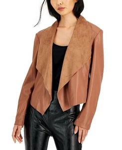 Bar III Women's Brown Leather Jacket Size 3X - Picture 1 of 12