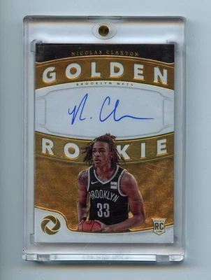 2019-20 Panini Opulence Golden Rookie Nicolas Claxton autógrafo automático /25 redes controle remoto - Imagem 1 de 2