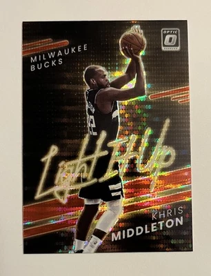 2021-22 Panini Donruss Optic Khris Middleton Light It Up Red Pulsar Prizm #15 Foto 1 de 2