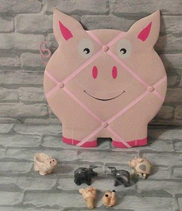 Konvolut verschiedene 7 Schwein Figuren Ornamente Weinkorken Schmuck Pinnwand rosa Marmor - Bild 1 von 23