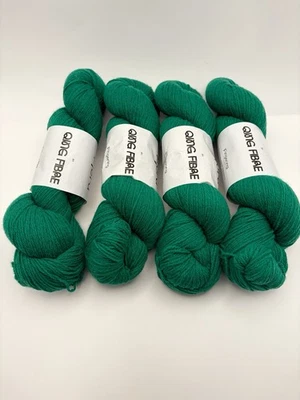 Lot of 4 Qing Fibre Fjord Lambswool Nylon Fingering Yarn, Pine, 100g 509yds - Image 1 of 4
