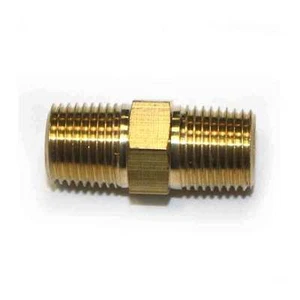 (25) 1/8" NPT Machined thread Male Brass Hex Nipple Fitting air fuel water FA212 - Picture 1 of 3