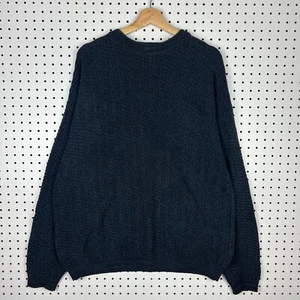 David Taylor Chunky Cable Knit Sweater Sz XLT Navy Blue Vintage 90s Grandpa Golf - Picture 1 of 6