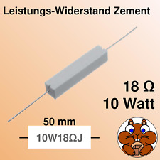 4x Keramik Leistungs Widerstand 18 Ohm Zement 10W Watt 5% resistor THT Draht